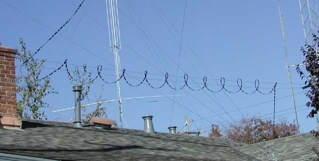 Ladder line viewed from chimney