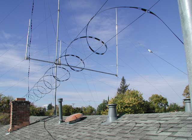 Ladder line as viewed from tower