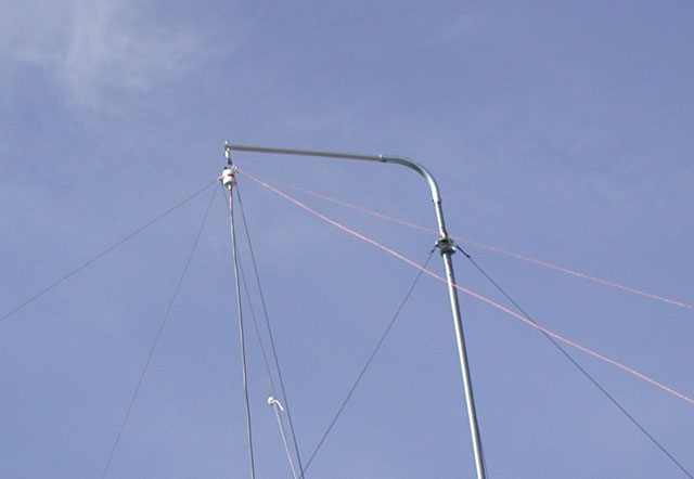 Close-up of mast stand-off
