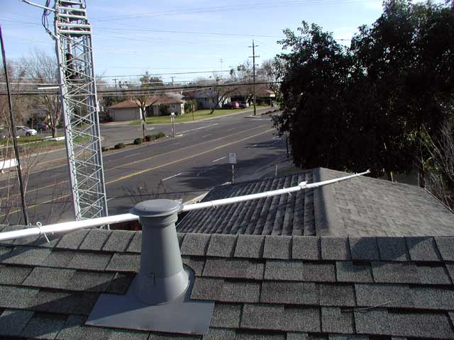 Boom laying on roof
