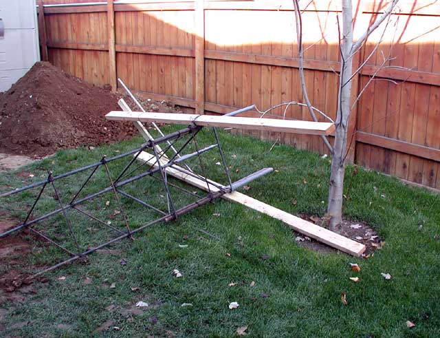 Tower base removed from hole