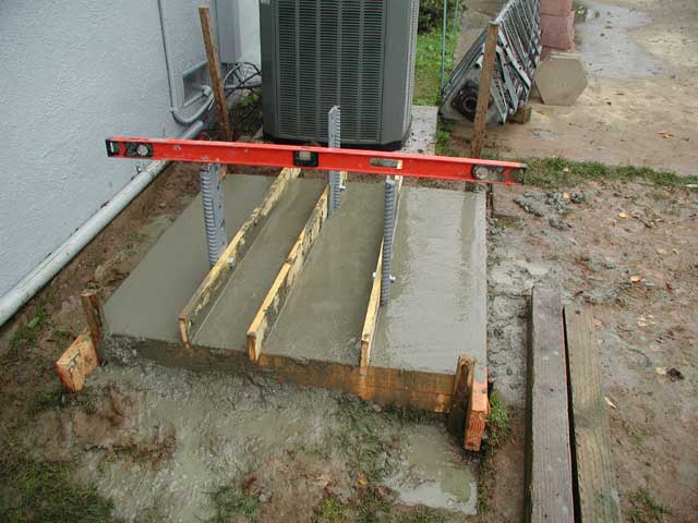 Cement after finishing and left to dry