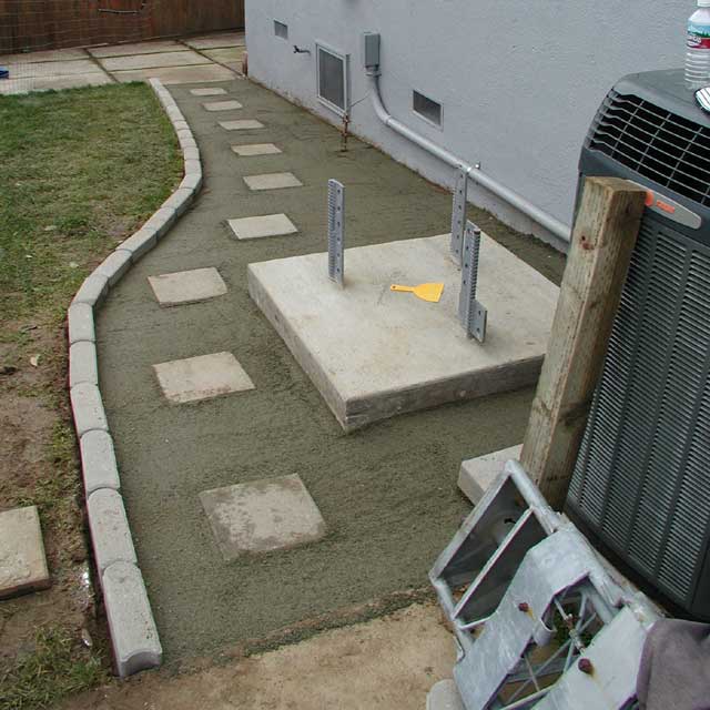 Side yard landscaping biewed from other end