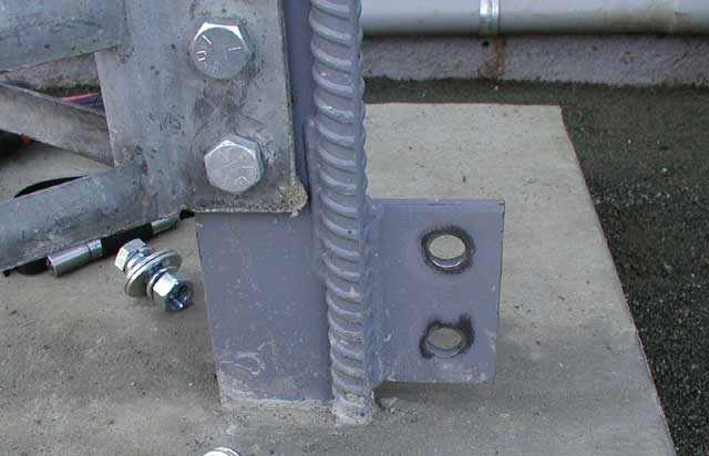 Close-up of tower leg
