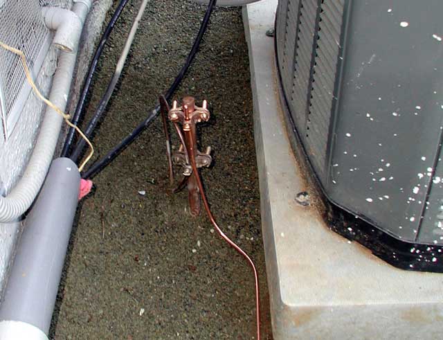 Close-up of grounding rod