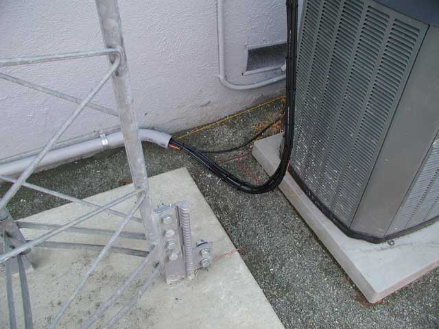 Coax exiting PVC going to tower